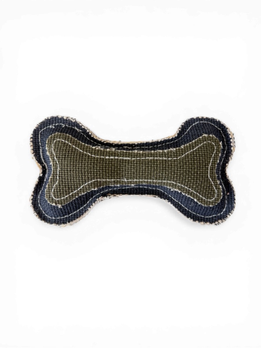画像1: Fabric bone dog TOY (navy) (1)