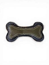 画像1: Fabric bone dog TOY (navy) (1)